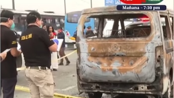 Muere un chofer tras ataque incendiario contra una minivan en Los Olivos