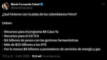 María Fernanda Cabal se despachó