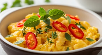 Lunes: Huevos revueltos con jitomate