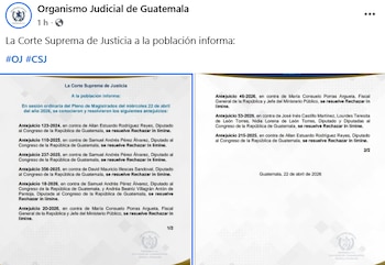 El fallo de la CSJ impide iniciar una investigación penal contra Consuelo Porras mientras permanezca como jefa del Ministerio Público. (Cortesía: Organismo judicial de Guatemala)