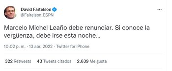 Faitelson pidió la renuncia de