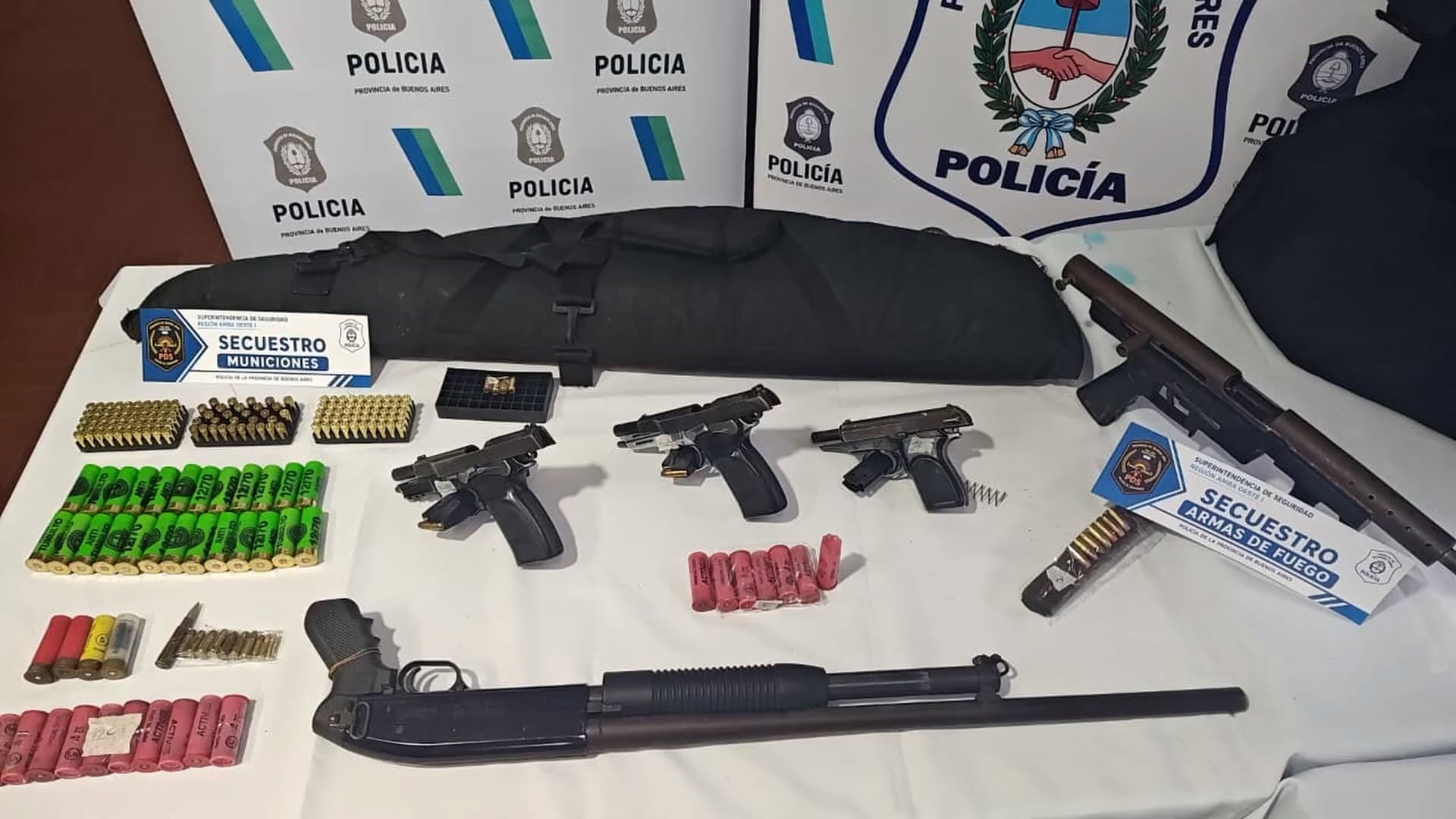 El arsenal secuestrado por la Policía Bonaerense