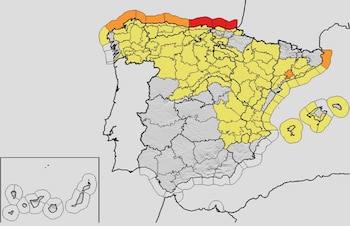 Mapa de alertas meteorológicas para
