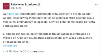 La dependencia no informó las