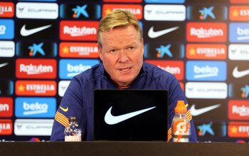 16/10/2020 El entrenador del FC Barcelona, Ronald Koeman, en rueda de prensa
DEPORTES
MIGUEL RUIZ/FC BARCELONA