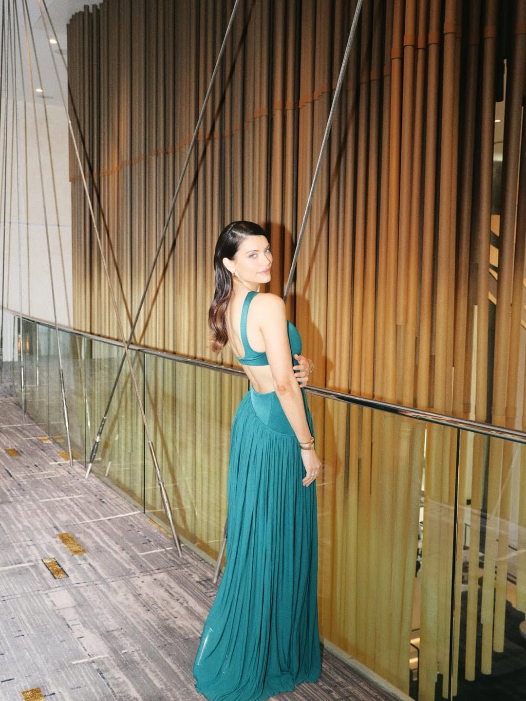 De Dominici eligió joyas de color dorado para acompañar el vestido