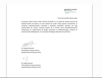 El parte médico oficial de