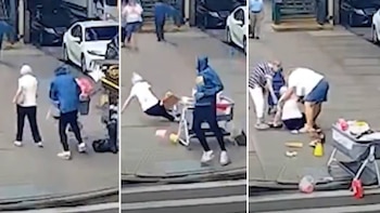 Le tiró un contenedor lleno de basura a una mujer de 90 años en Brooklyn y le fracturó la cadera: se fugó y la policía lo busca