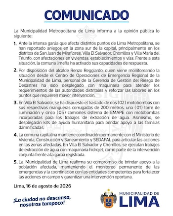Lima bajo la lluvia: Abraham Levy reporta una de las mayores precipitaciones históricas en la capital. Captura: X.