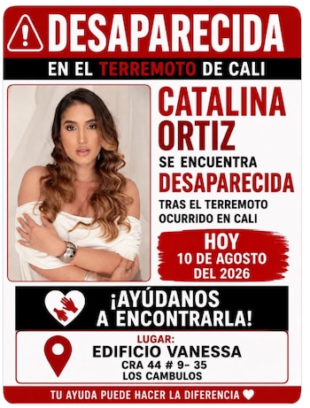 Catalina Ortíz se encontraba en el Edificio Vanessa, ubicado en el barrio Los Cámbulos, en Cali, cuando se produjo el sismo de 7,4 - crédito @petrogustavo/X
