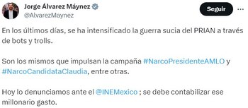 Jorge ÁLvarez Maýnez también denunció