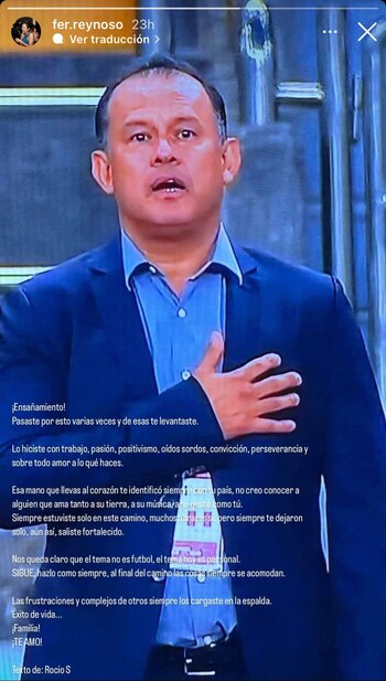 Publicación de la hija de Juan Reynoso tras fuertes críticas contra su padre.