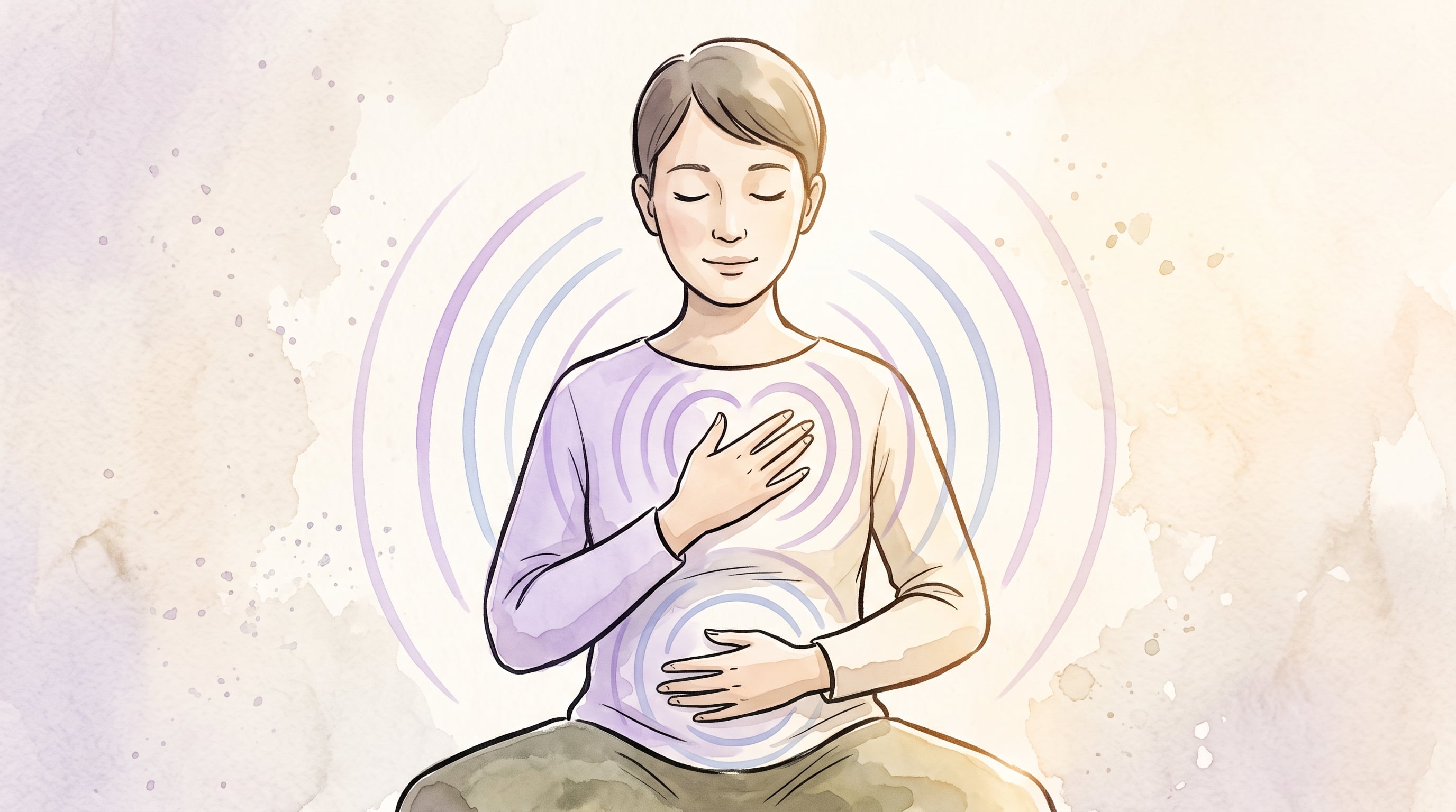 El contacto de autorregulación consiste en colocar una mano sobre el pecho y otra sobre el abdomen durante 20 segundos (Imagen Ilustrativa Infobae)