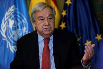 Fotografía de archivo en la que se registró al secretario general de la ONU, Antonio Guterres. EFE/Chema Moya