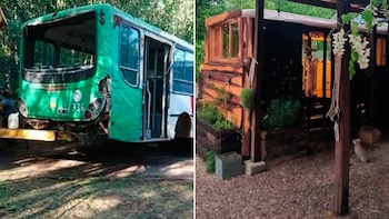 Compró un colectivo abandonado, lo trasladó hasta un lote en Villa Calamuchita y lo transformó en su hogar: el antes y el después