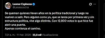 El mensaje de Espinosa tras