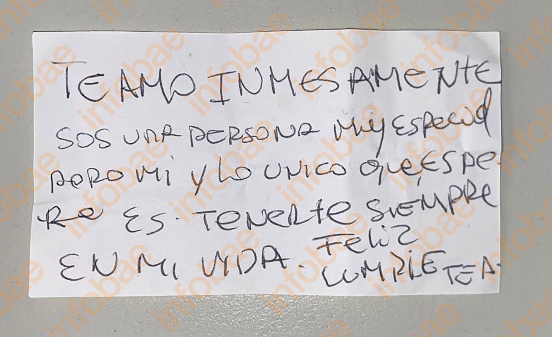 “Te amo inmensamente, sos una persona muy especial para mí”, le dedicó Julián a su novia