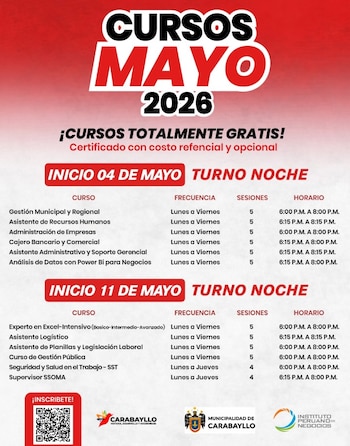Los usuarios pueden elegir entre una diversidad de cursos - Créditos: Municipalidad de Carabayllo.