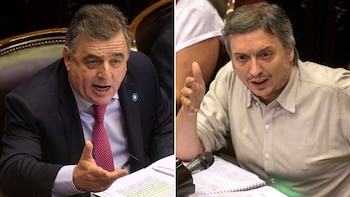 Mario Negri y Máximo Kirchner, presidentes de los principales bloques de la Cámara de Diputados
