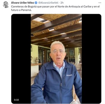El expresidente Álvaro Uribe invitó a defender obras de vías 4G en el norte de Antioquia
