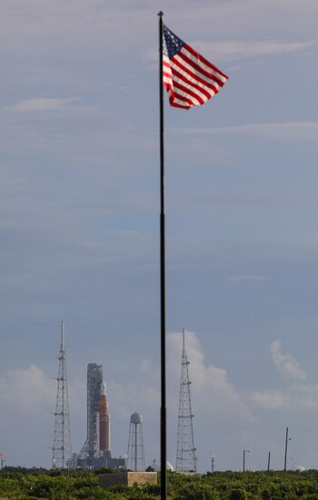 A U.S. flag flutters as