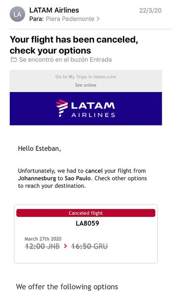 La confirmación de los vuelos