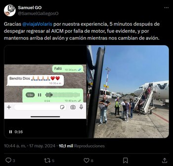 Volaris incidente foto: captura x