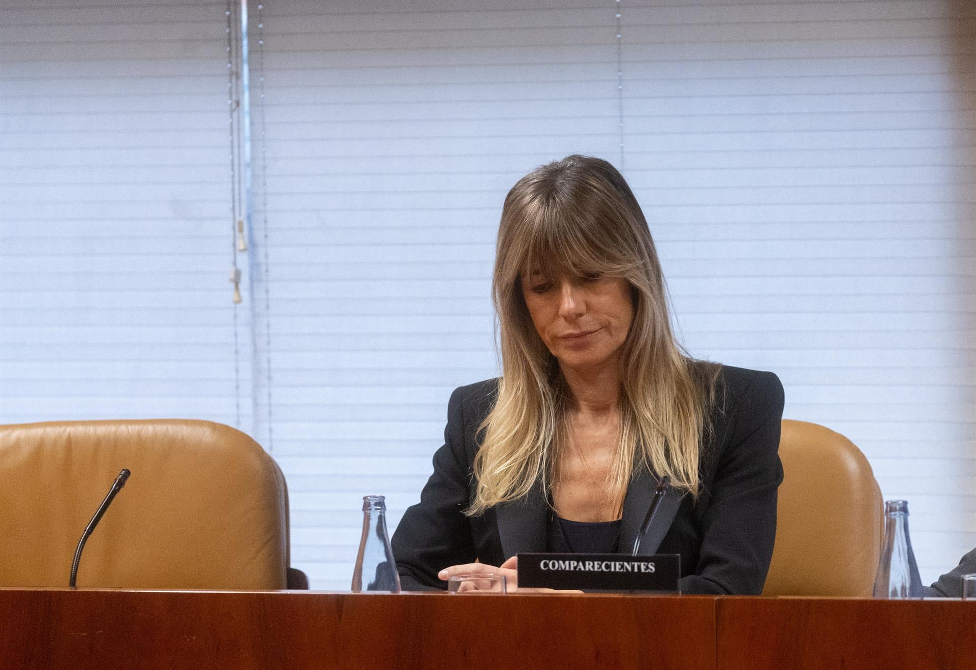 Begoña Gómez, mujer de Pedro Sánchez, en una comparecencia en las Cortes.