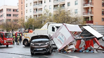 La colisión de un autobús