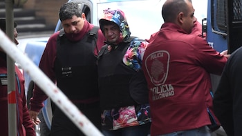 Pity Álvarez el día que fue trasladado a Tribunales para ser indagado