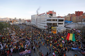 Concentración opositora en La Paz,