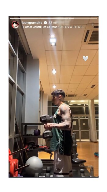 Lauty Gram entrenando en el