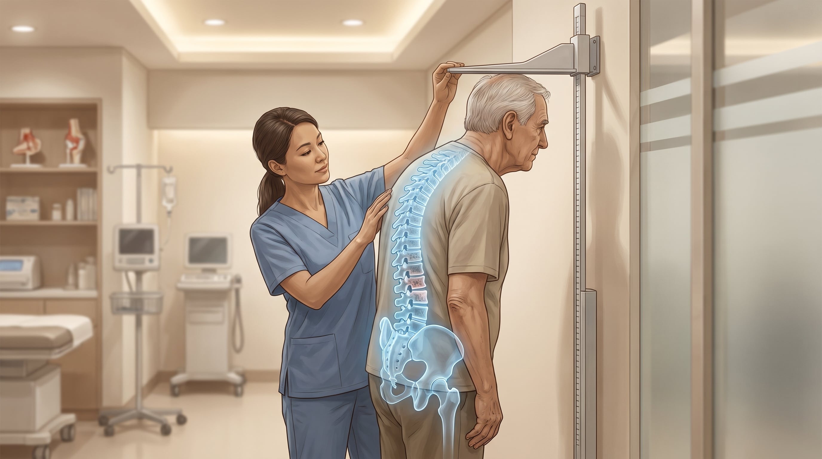 La pérdida de estatura con la edad puede ser habitual desde los 40 años por cambios en la columna, los discos vertebrales y la postura (Imagen Ilustrativa Infobae)
