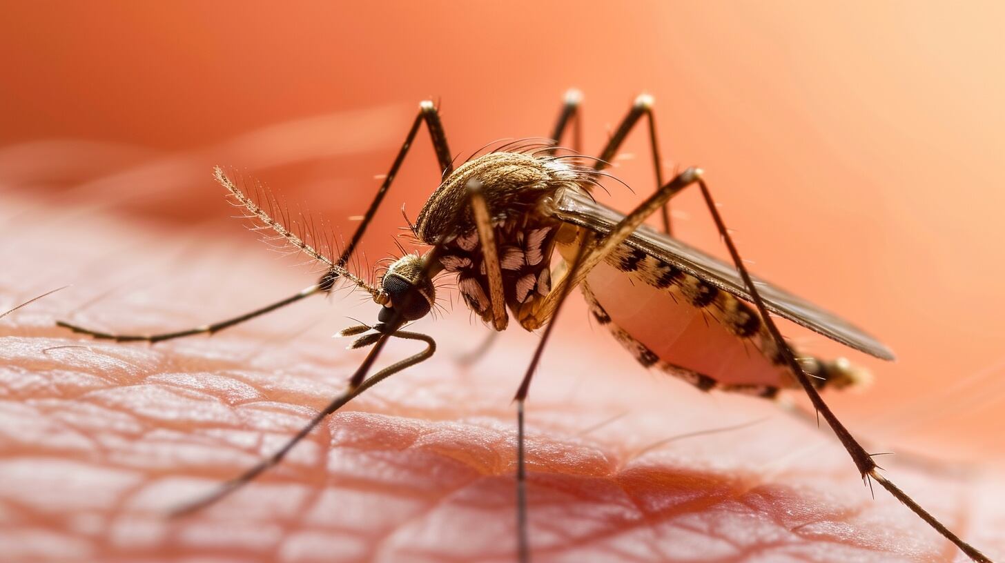 Un mosquito hembra extrae sangre de un humano - (Imagen Ilustrativa Infobae)
