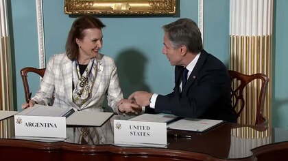 Mondino y Antony Blinken firmaron un acuerdo que ratifica la alianza estratégica entre Argentina y EEUU