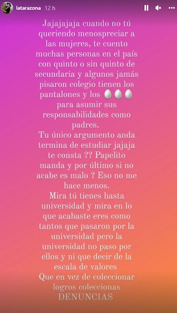 Karla Tarazona responde a Leonard