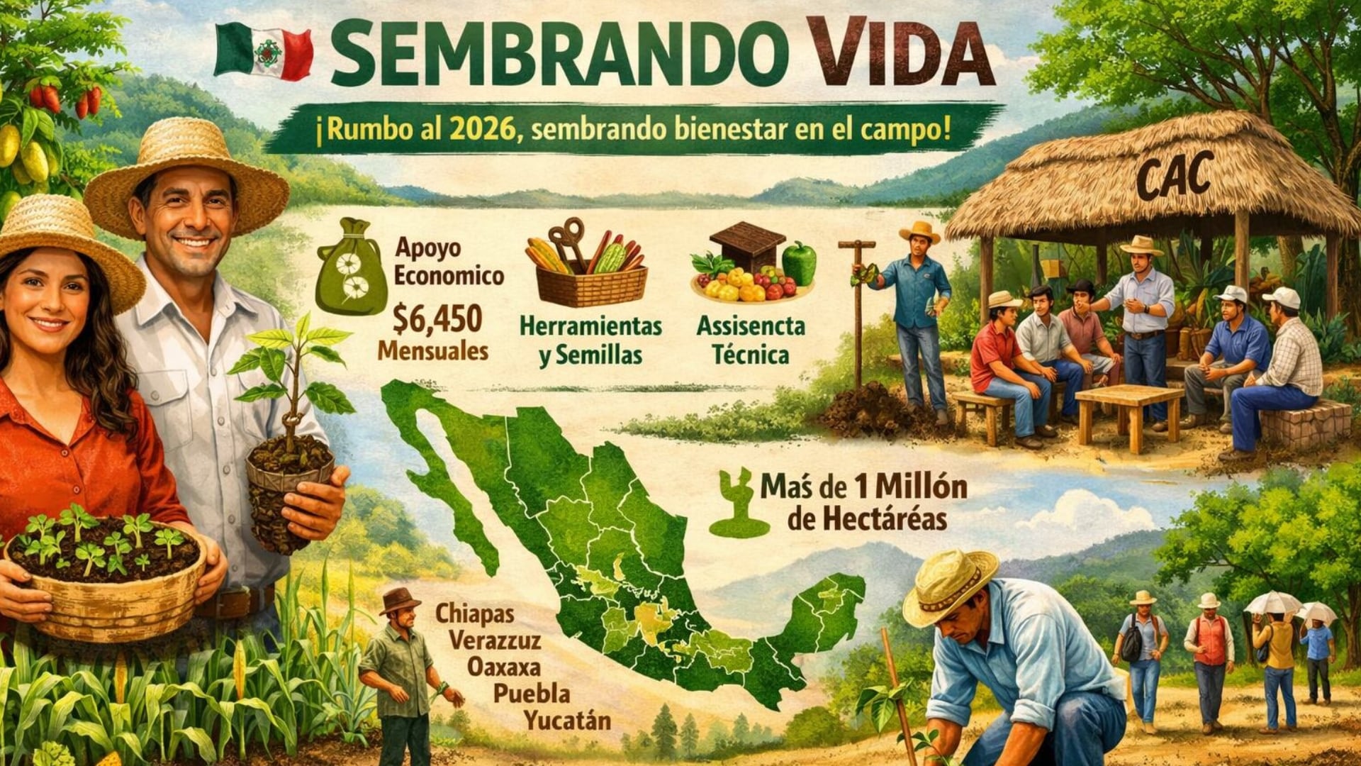 Sembrando Vida entrega más de 6 mil pesos a cada beneficiario (Imagen Ilustrativa Infobae)