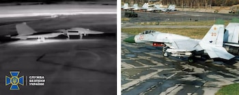 Los aviones dañados en el