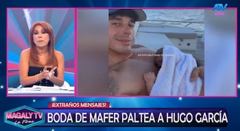 Hugo García e Isabella Ladera aparecen separados y Magaly Medina habla de “problemas en el paraíso”. Captura: Magaly TV La Firme.