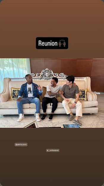 Patrice Evra con Carlos Tevez