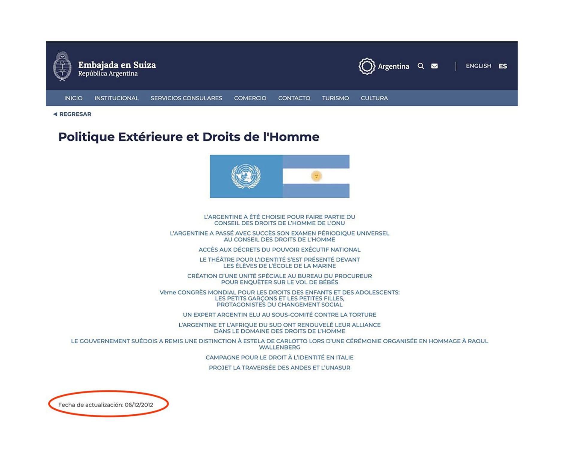 El documento sobre DDHH que Quirno cuestionó
