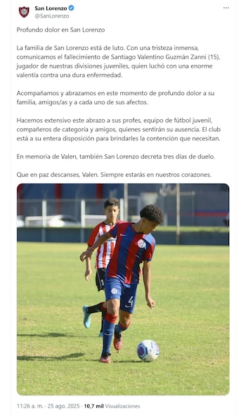 La noticia la comunicó el