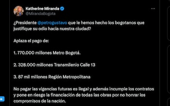Reclamo de Katherine Miranda al