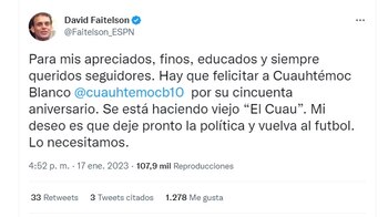 Faitelson felicitó a Cuauhtémoc Blanco