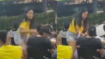 Quedó grabada mujer que propinó fuerte cachetada a su pareja en pleno partido Colombia-Uzbekistán: “Violencia de género”