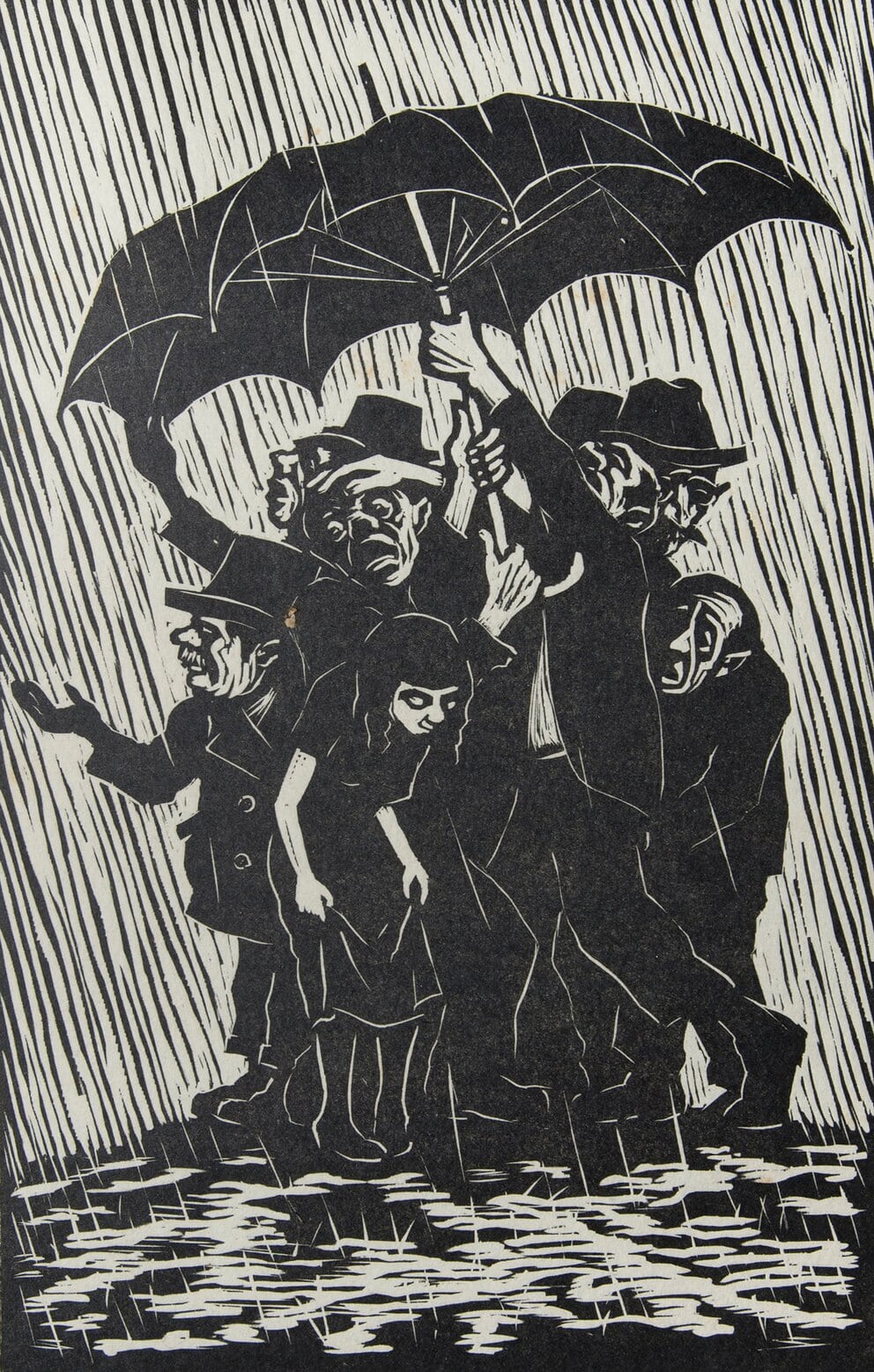 Una xilografía en blanco y negro de Sergio Sergi