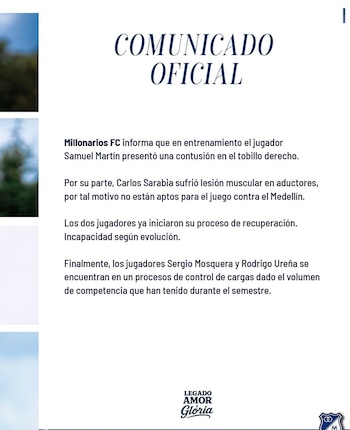 En defensa, el cuadro azul sufrirá varios cambios en su visita al "Poderoso de la Montaña"-crédito Millonarios