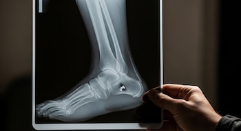 Las fracturas por avulsión, como la que sufrió el actor, son frecuentes en articulaciones y requieren reposo, hielo y ejercicios de rehabilitación, según Mayo Clinic - crédito VisualesIA Infobae