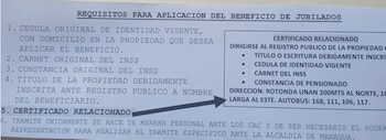 La circular difundida en redes incorpora una gestión previa ante la Propiedad para acceder al beneficio fiscal, además de la cédula, el carné del INSS, la constancia y la escritura inscrita. (Imagen de cortesía)