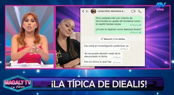 Diealis rompe su silencio y pide disculpas, pero Magaly no le cree. Captura: Magaly TV La Firme.